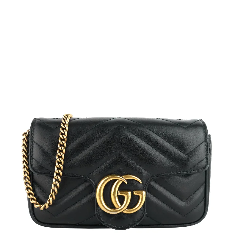 Gucci handbags for women with a patent - leather finishMarmont Super Mini Calfskin Leather Bag