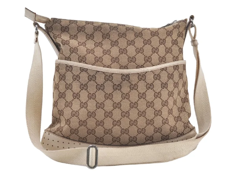 Ladies Gucci handbags with a detachable coin purse insideAuthentic GUCCI Shoulder Cross Body Bag GG Canvas Leather 145857 Brown 6804K