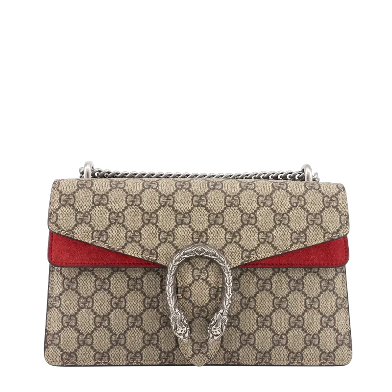 Women Gucci bags with a zip - around closure for securityDionysus Small GG Supreme Monogram Canvas Bag