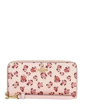 Coach crossbody bags with a printed floral pattern for a feminine touchCoach Long Zip Around Wallet With Rosette Print