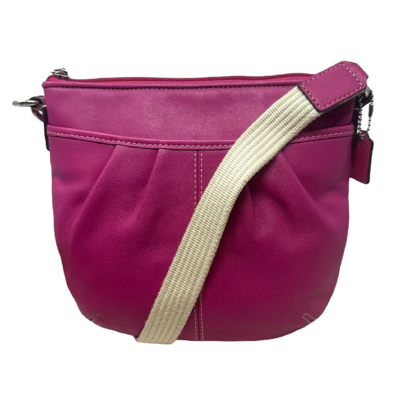 Coach Borough bags with a contrast - stitched handle for a unique lookLegacy Soho Pleated Swing Pack Designer By Coach In Magenta, Size: Small