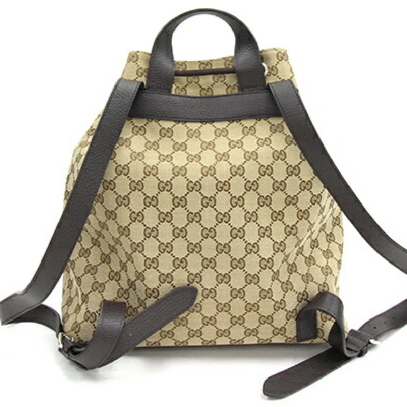 Gucci handbags for women with a back - zip pocketGucci Backpack GG Canvas 449175 Beige Leather Men Women