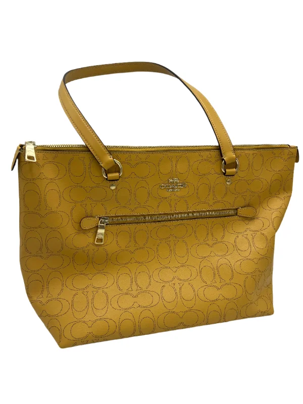 Coach bags with a zip - top closure and a front - pocket for quick accessLike New! Zip-Top Designer Tote / Handbag by Coach