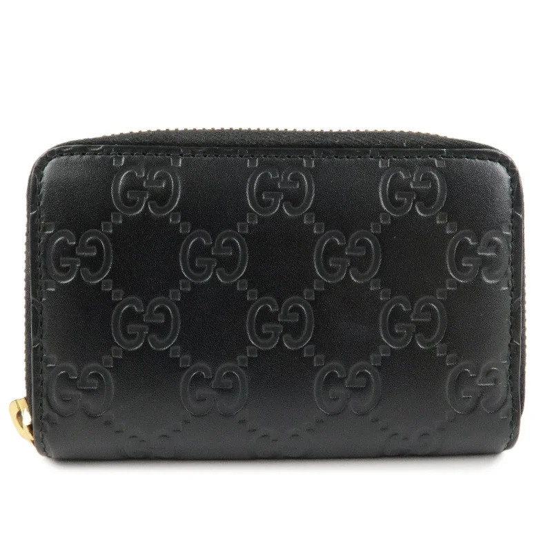 Gucci Marmont bags for women with gold - toned hardwareGUCCI Guccissima Leather Card Case Black 447939