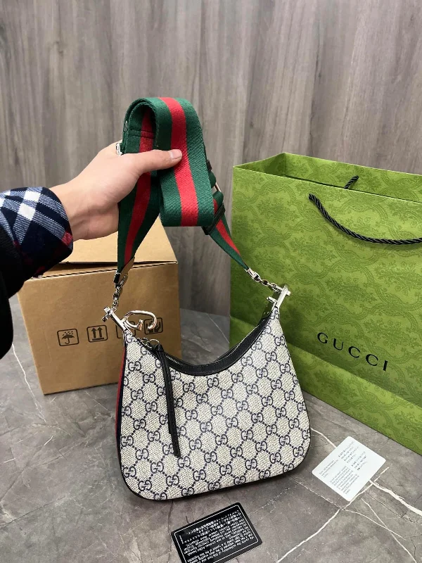 Women Gucci bags with a zip - around closure for securityGucci Attache Small s Shoulder Bag Handbag