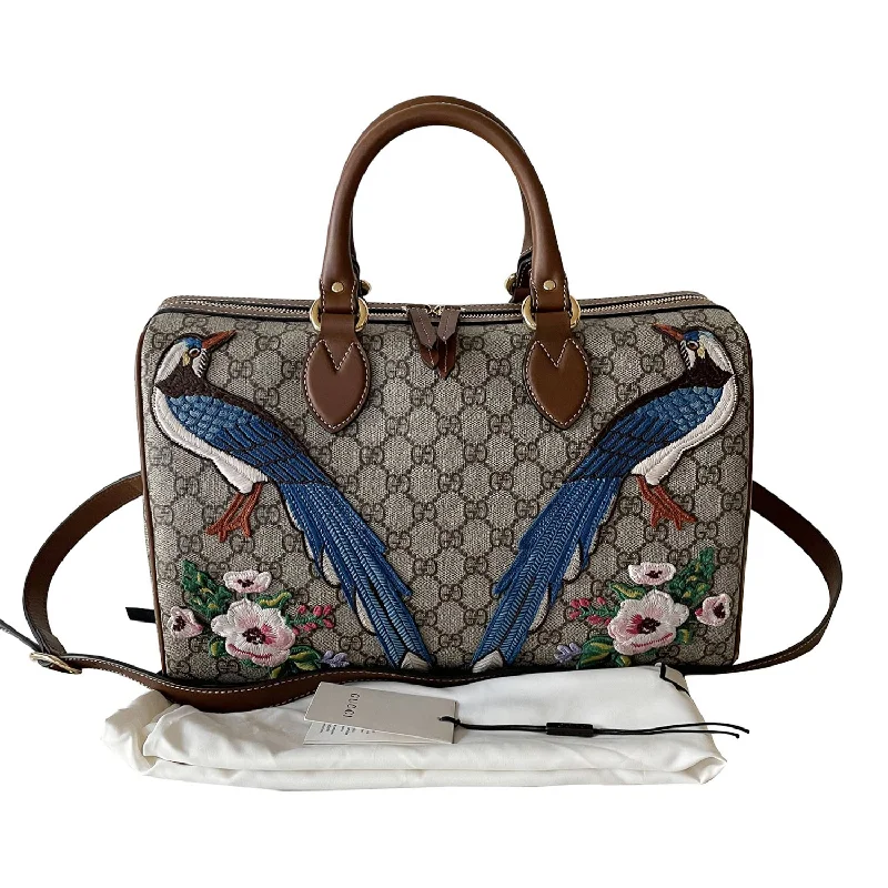 Medium - sized Women Gucci handbags for everyday useGucci GG Supreme Embroidered Boston Bag