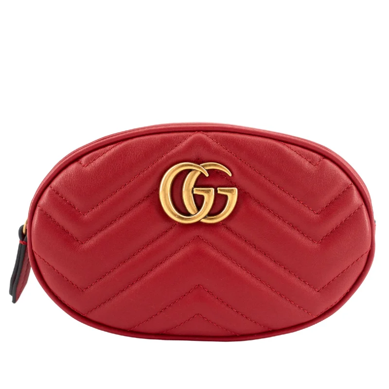 Gucci Marmont bags for women with a snakeskin - effect panelGG Marmont Calfskin Leather Belt Bag