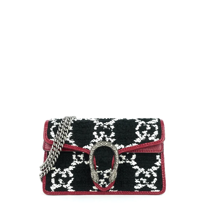 Gucci tote bags for women with a double - handle designDionysus Super Mini Tweed Crossbody Bag