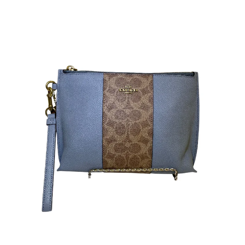 Coach backpacks with a padded laptop sleeve for travel and workWristlet Designer By Coach In Blue & Tan, Size:Large