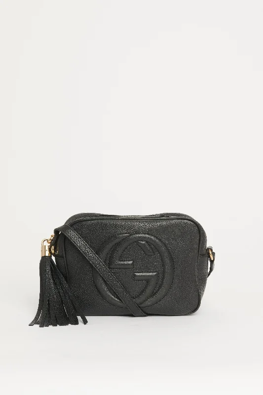 Women Gucci Sylvie bags with a monogram - embossed leatherBlack Leather Soho Disco Preowned Bag