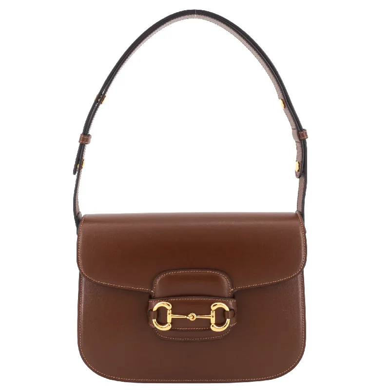 Women Gucci tote bags in GG Supreme canvas for a branded feelHorsebit 1955 Leather Shoulder Bag