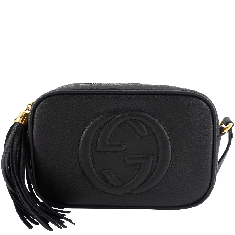 Women Gucci crossbody bags with a woven leather strapSoho Disco Small Calfskin Leather Bag