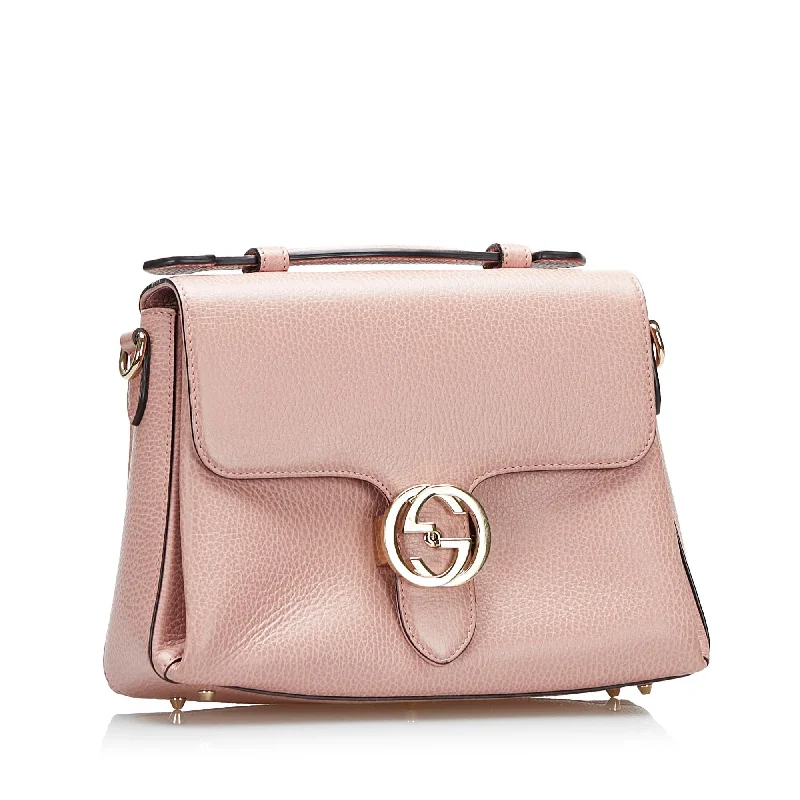 Women Gucci backpacks with a luxurious leather finishGucci Dollar Calf Interlocking G Satchel (qAUwum)