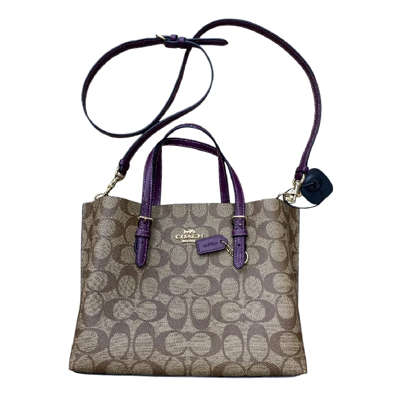 Coach tote bags with a printed Coach logo for brand visibilityHandbag Designer By Coach, Size: Small