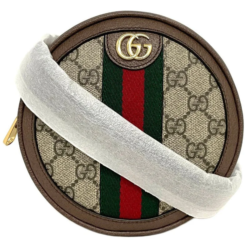 Women Gucci backpacks with a luxurious leather finishGucci Backpack Beige Brown Green Red Offidia 598661 Leather PVC GUCCI Chain Rucksack GG Marmont Round Card Ladies