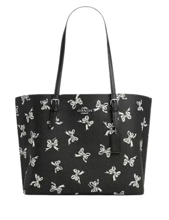 Coach bags with a detachable mirror inside for quick touch - upsCoach Mollie Tote Bag With Bow Print