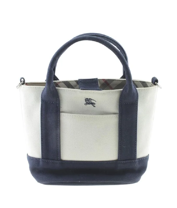 Burberry Bags with Reflective Elements for SafetyBurberry White & Blue 2-way Whitexblue Canvas Tote