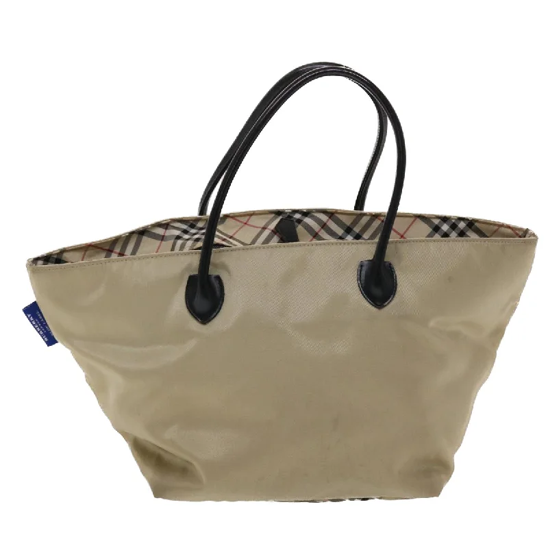 Stylish Burberry Tote Bags for Office UseBURBERRY Nova Check Blue Label Tote Bag Nylon Beige  yb277