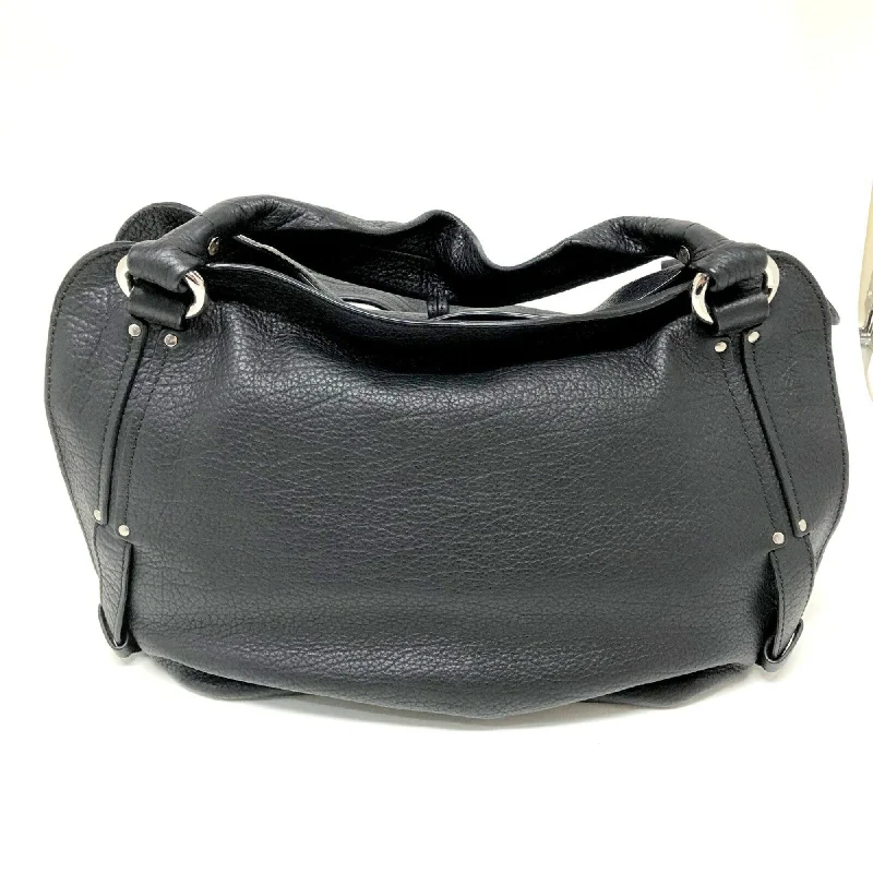 Celine Shoulder Bag Bitter Sweet Leather Black Silver Metal Fittings Women's