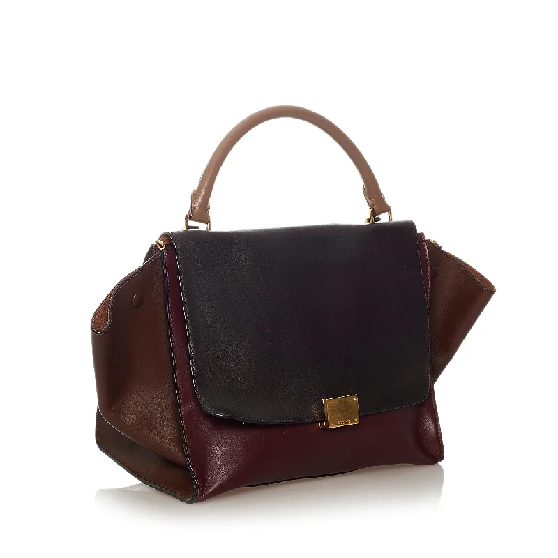 Celine Trapeze Tricolor Leather Handbag (SHG-27373)