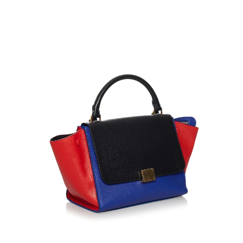 Celine Small Trapeze Tricolor Leather Satchel (SHG-3gg6VD)