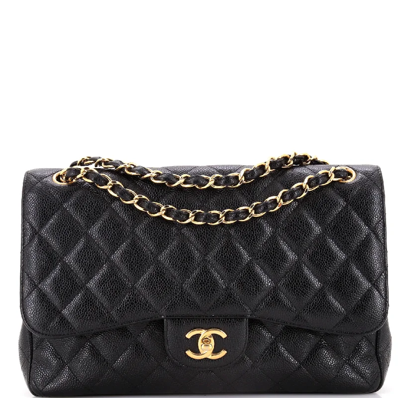 Classic Double Flap Bag Quilted Caviar Jumbo