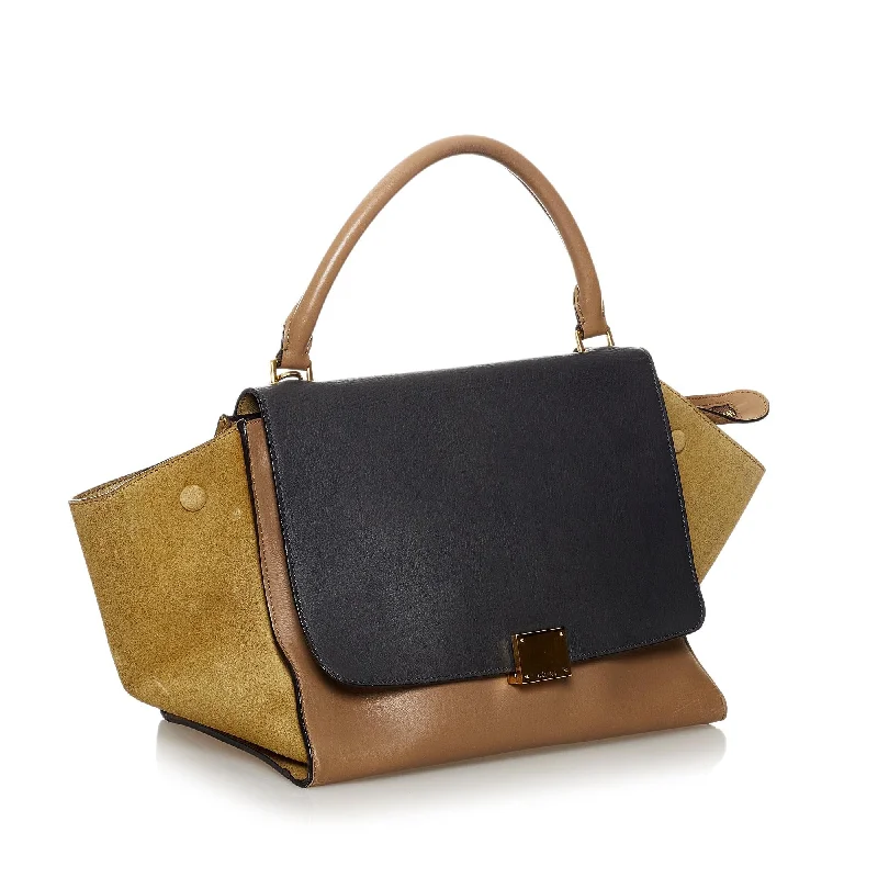 Celine Trapeze Leather Satchel (SHG-31483)