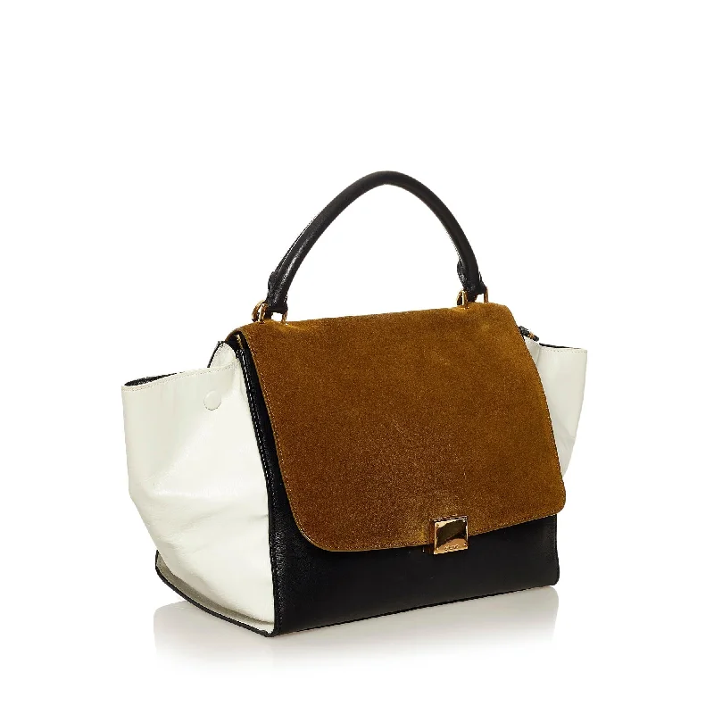 Celine Trapeze Tricolor Leather Satchel (SHG-uaApQA)