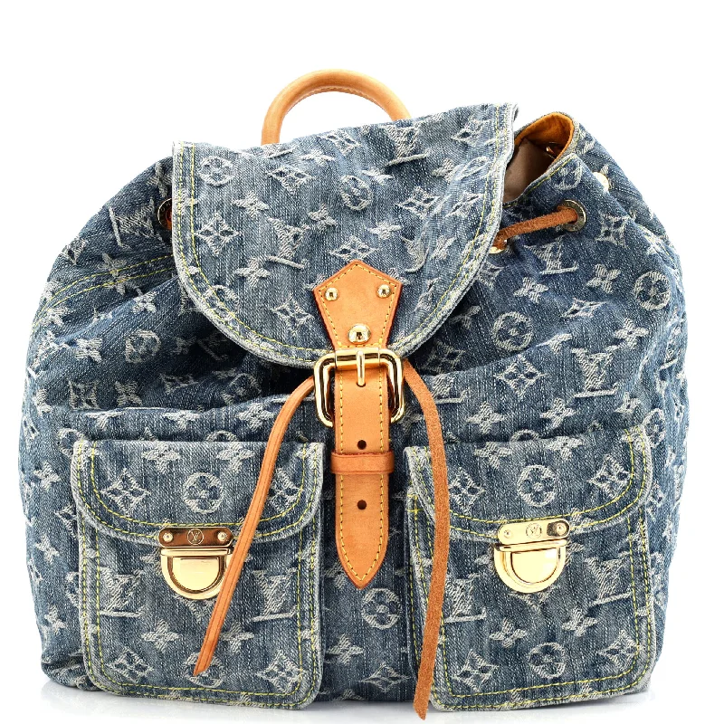 Sac a Dos Drawstring Backpack Denim GM