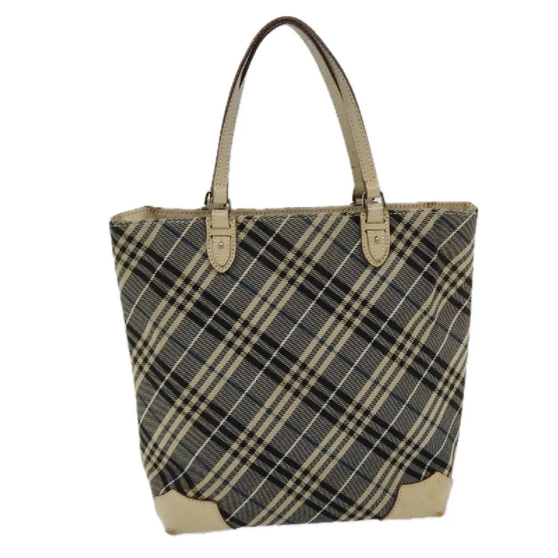 Pattern - Mixing Burberry Bags for a Fashion - Forward LookBURBERRY Nova Check Blue Label Tote Bag Canvas Navy Silver Silver  bs16583