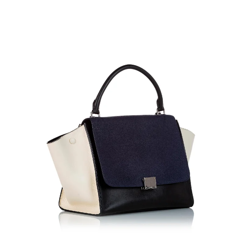 Celine Trapeze Tricolor Leather Satchel (SHG-24641)