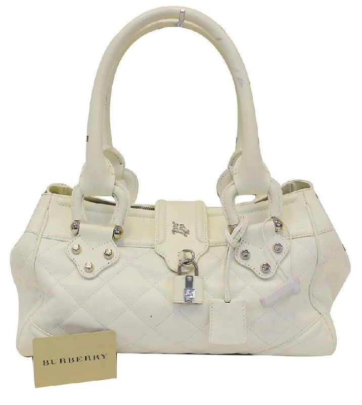 Pattern - Mixing Burberry Bags for a Fashion - Forward LookBurberry White Quilted Leather Montgomery Satchel Shoulder Bag