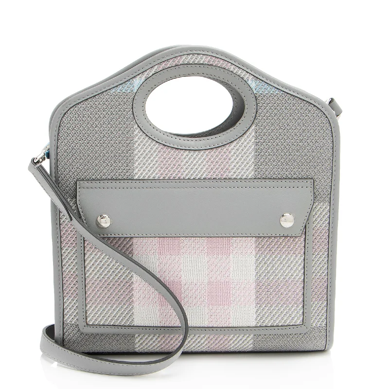 Burberry Bags with RFID Blocking TechnologyBurberry Calfskin Check Mini Pocket Tote (SHF-30DZCX)