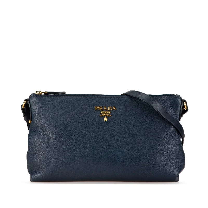 Blue Prada Vitello Daino Crossbody