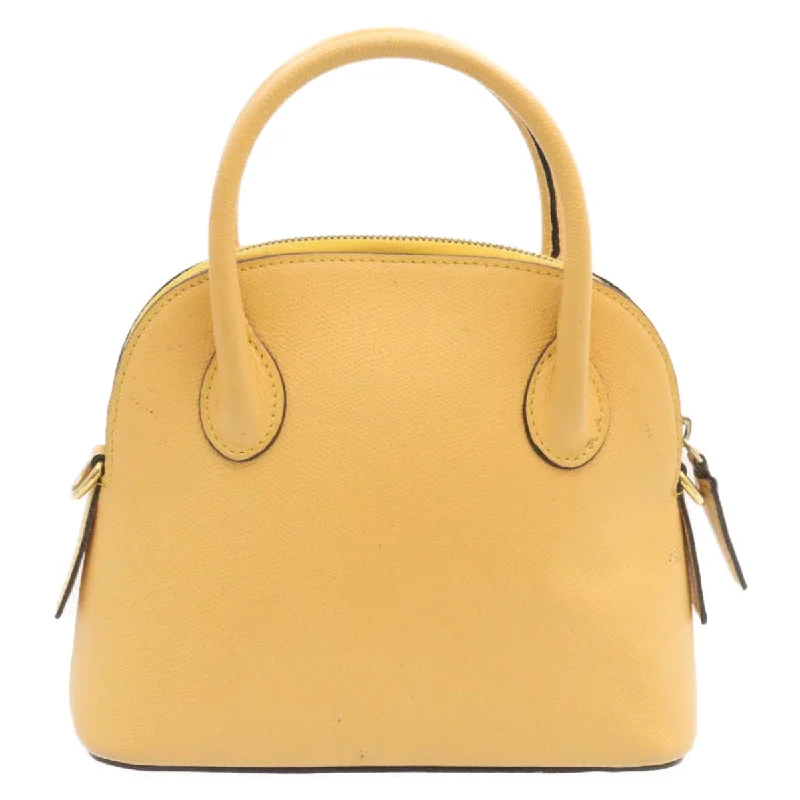 Celine 2Way Hand Bag Shoulder Bag Caviar Skin Yellow  am1494s