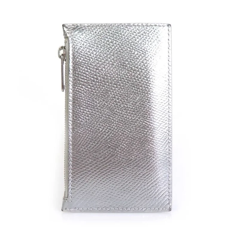 Celine coin case leather silver unisex h29458g