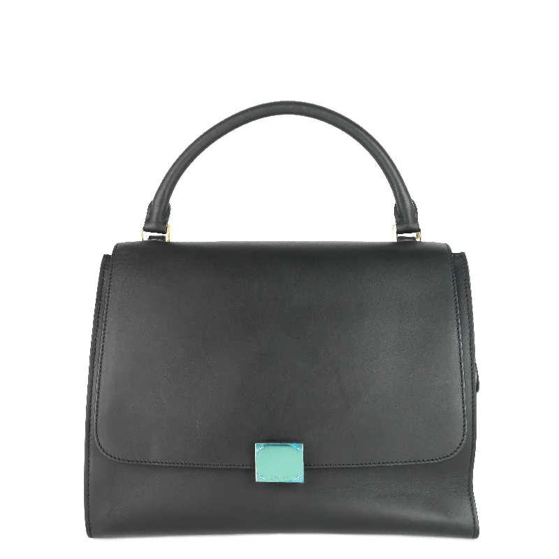 Celine Trapeze Calfskin Leather and Suede Bag