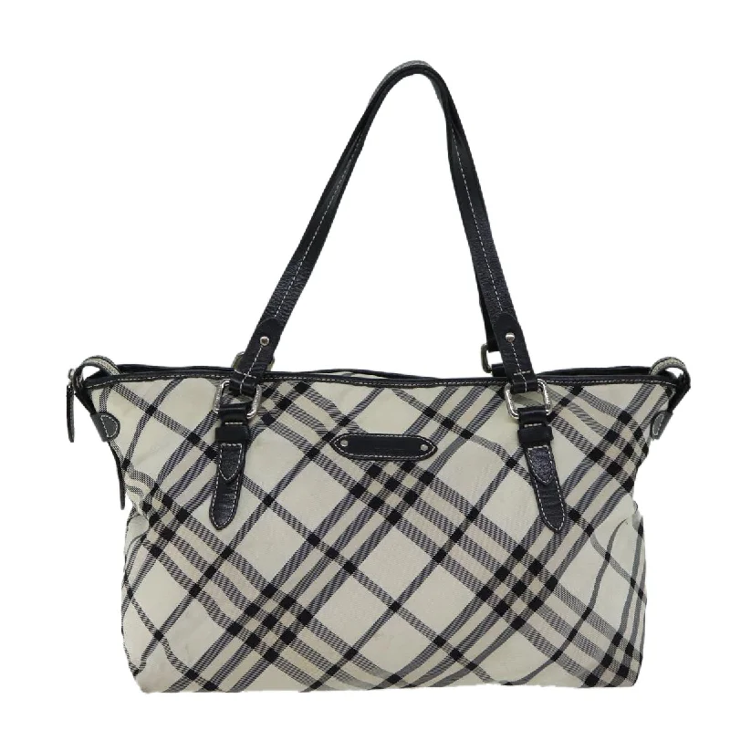 Customizable Burberry Bags with Personalized CharmsBURBERRY Nova Check Blue Label Tote Bag Nylon Beige Black  bs13861