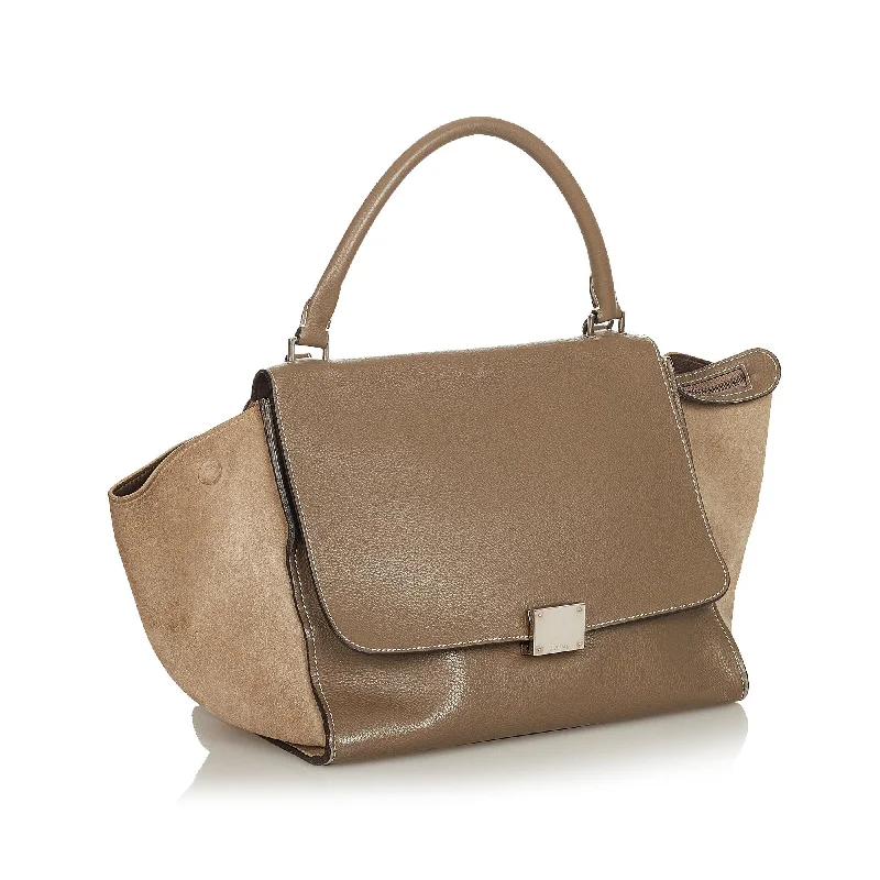 Celine Trapeze Leather Satchel (SHG-25442)