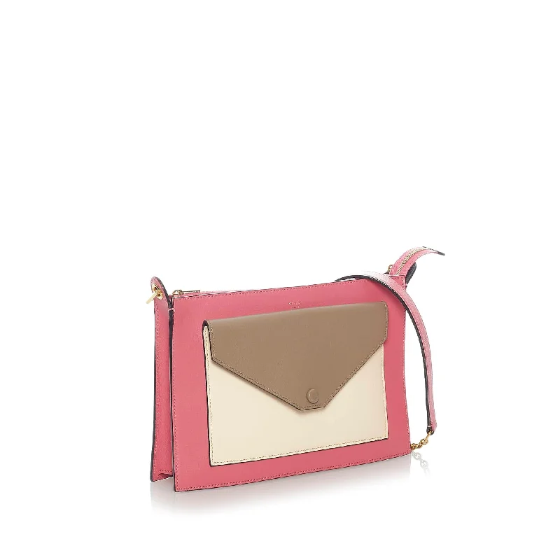 Celine Tricolor Zip Envelope Crossbody (SHG-34787)