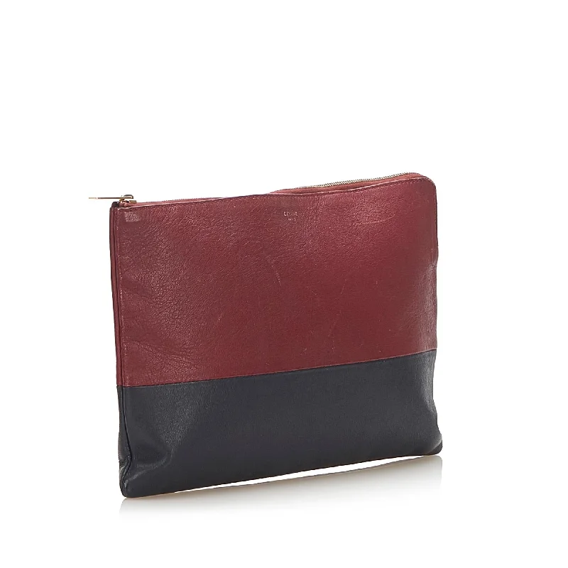 Celine Solo Bicolor Leather Clutch Bag (SHG-25911)