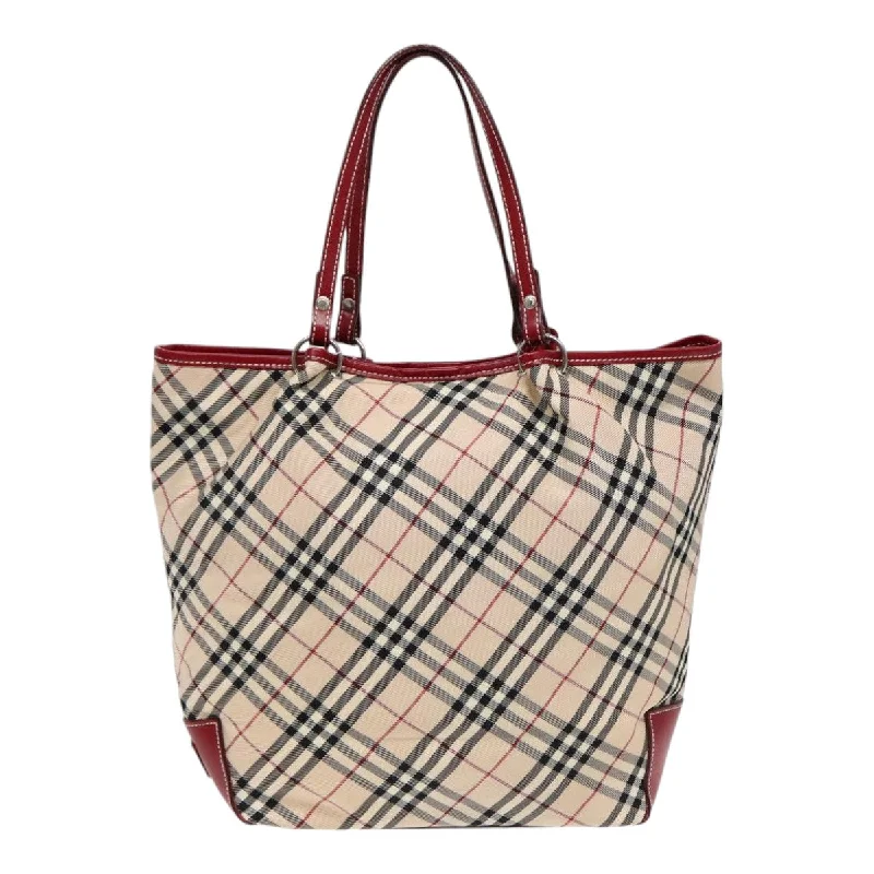 Burberry Bags with Detachable Straps for CustomizationBURBERRY Nova Check Blue Label Tote Bag Canvas Beige Red  ti1998