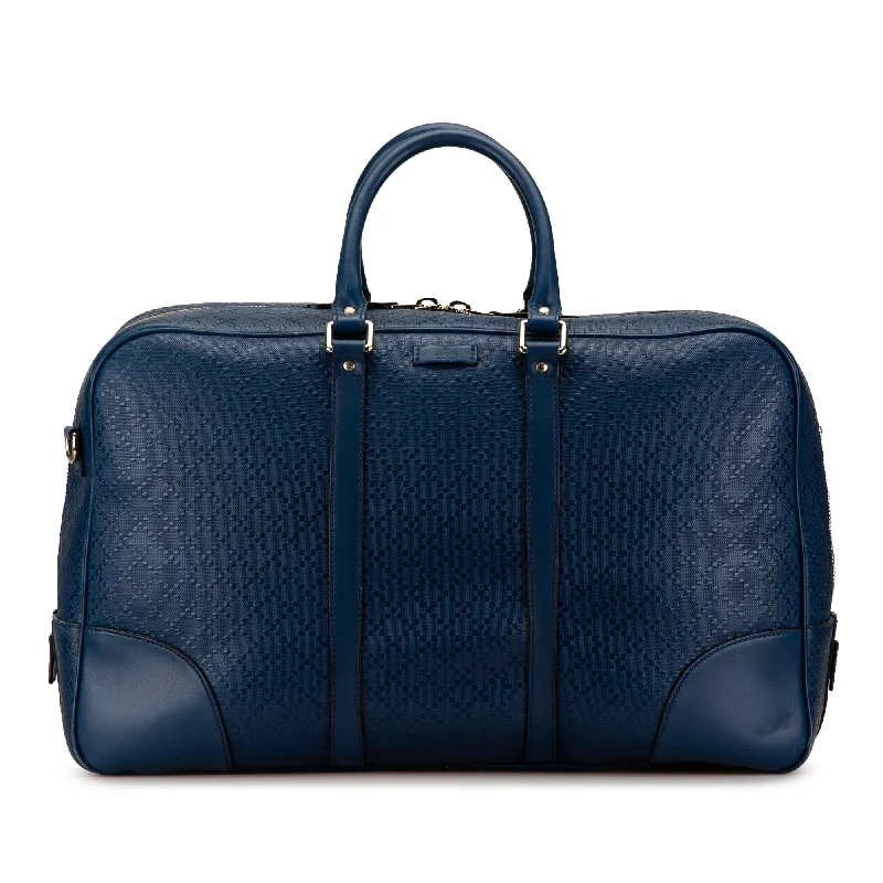 Blue Gucci Bright Diamante Leather Travel Bag