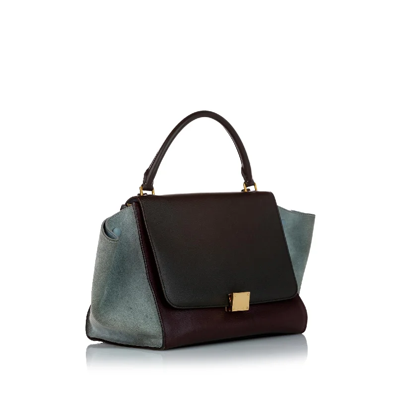 Celine Trapeze Tricolor Leather Satchel (SHG-27613)