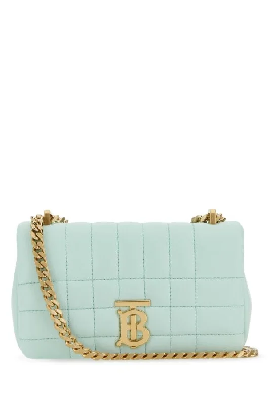 Functional Burberry Diaper Bags for New MomsBurberry Woman Pastel Light-Blue Leather Mini Lola Shoulder Bag