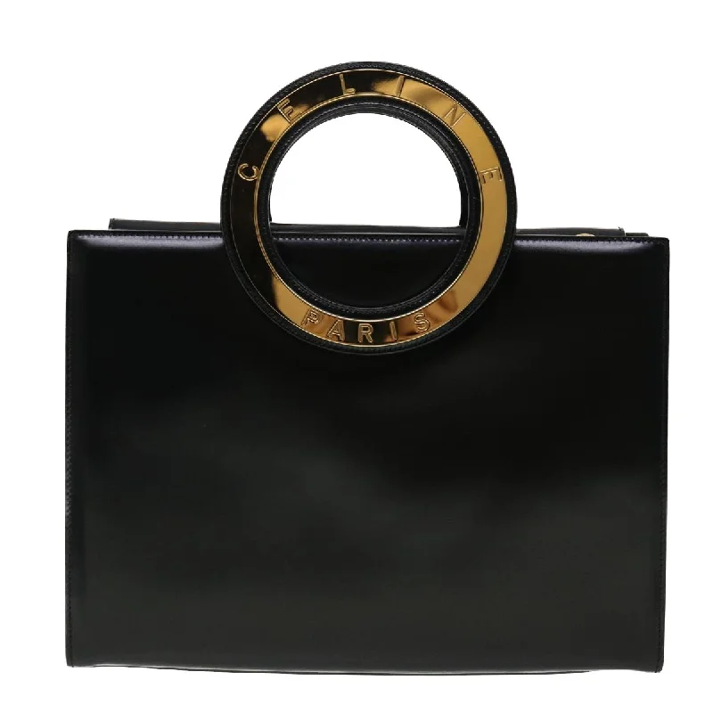 Celine Hand Bag Leather 2way Black  40458A