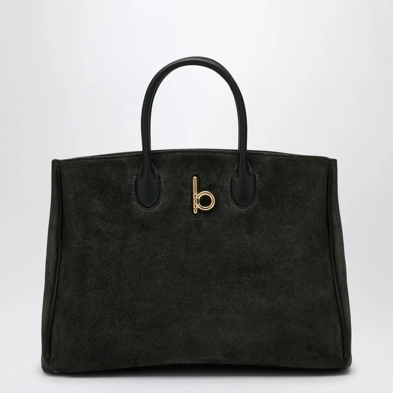 Water - Resistant Burberry Beach BagsBurberry Rocking Horse Medium Dark Green Suede Tote Women