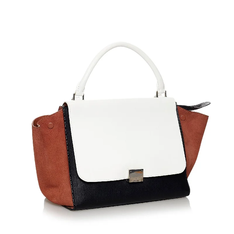 Celine Trapeze Tricolor Leather Satchel (SHG-32620)