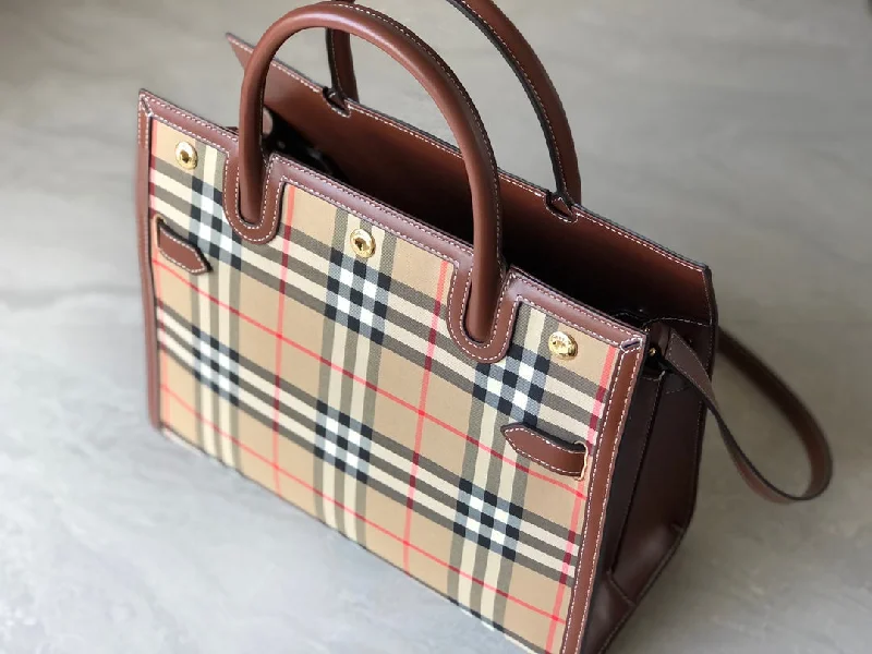 Burberry Bags with Adjustable Shoulder Straps for ComfortBurberry Small Vintage Check Two Handle Title Bag