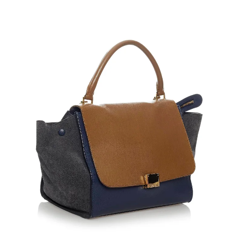 Celine Trapeze Tricolor Leather Satchel (SHG-30164)